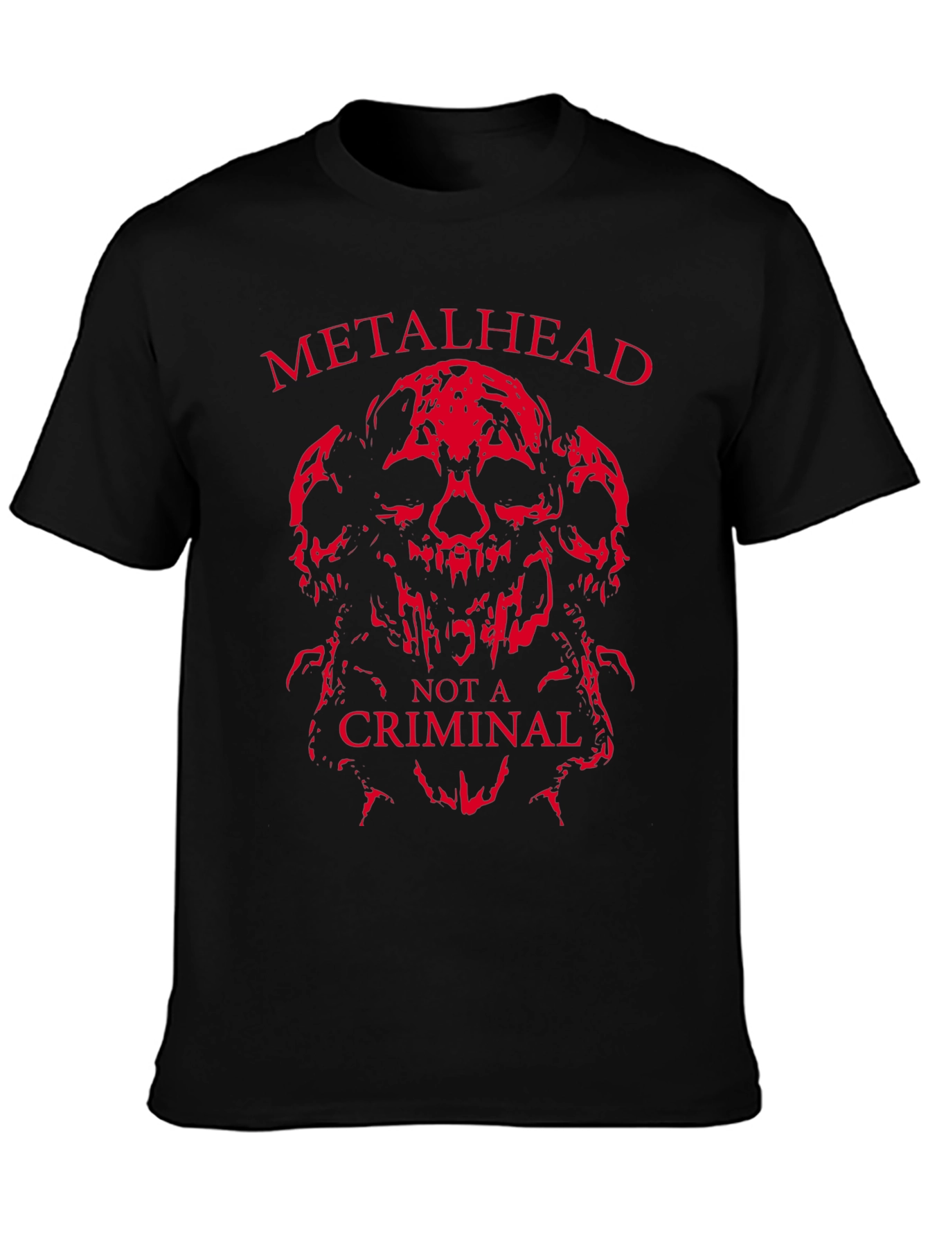 Metalhead Not a Criminal T-Shirt - Skull Design