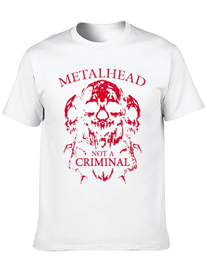 Metalhead Not a Criminal T-Shirt - Skull Design