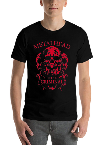 Metalhead Not a Criminal T-Shirt - Skull Design