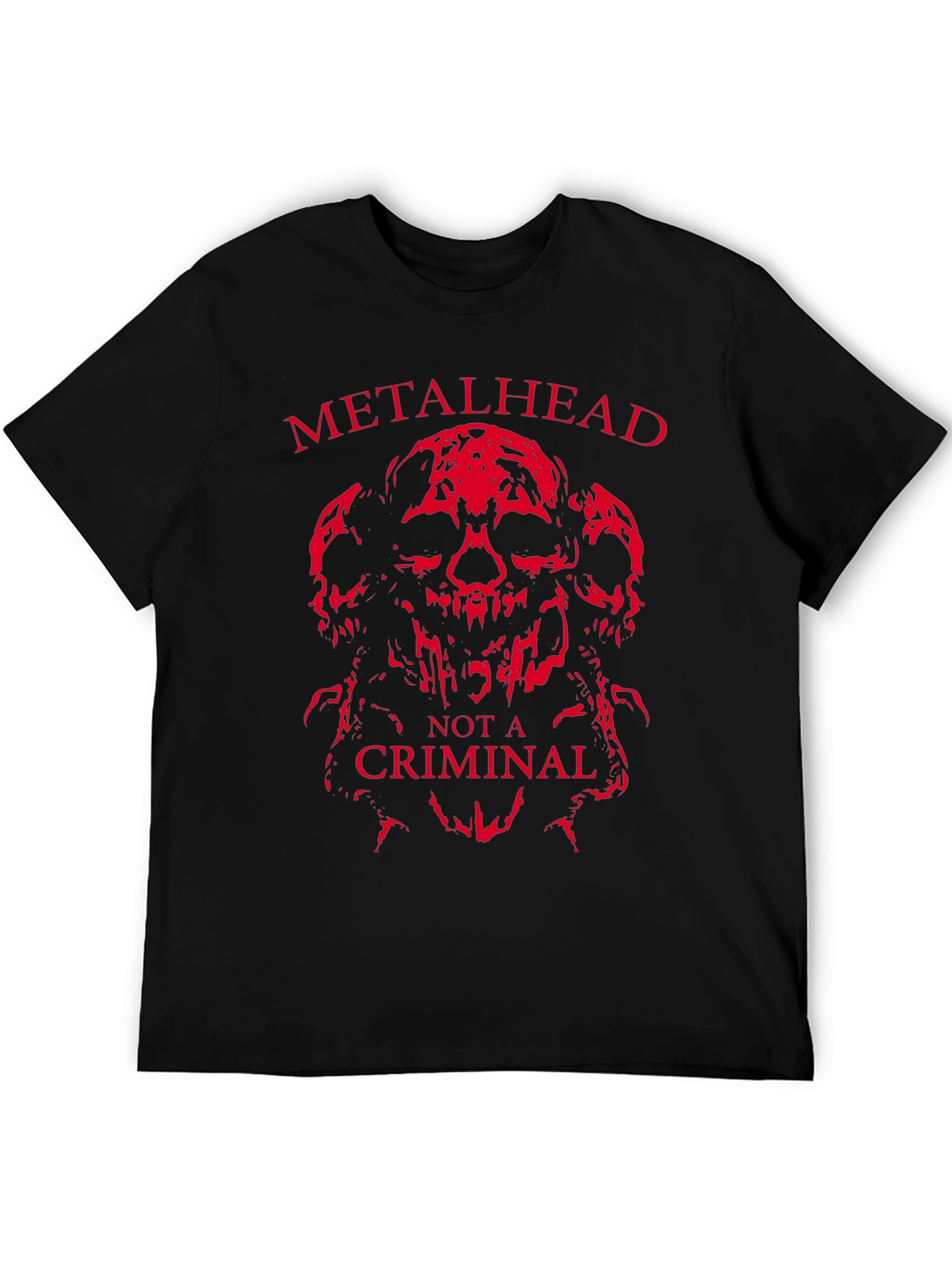 Metalhead Not a Criminal T-Shirt - Skull Design