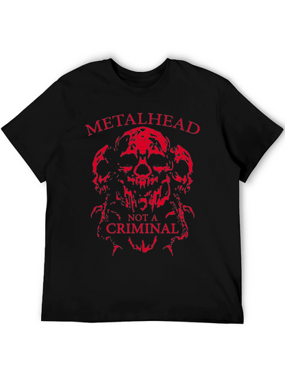 Metalhead Not a Criminal T-Shirt - Skull Design