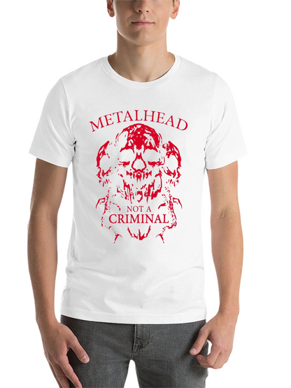 Metalhead Not a Criminal T-Shirt - Skull Design