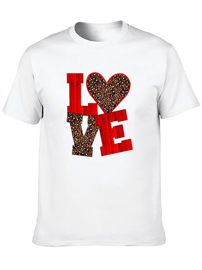 LOVE Leopard Print Heart Graphic Tee