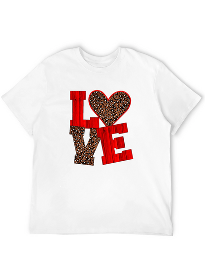 LOVE Leopard Print Heart Graphic Tee