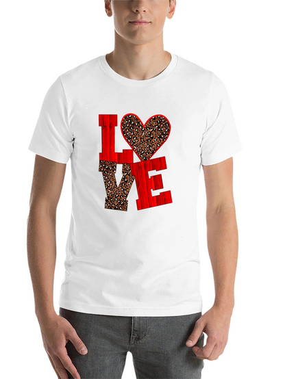LOVE Leopard Print Heart Graphic Tee
