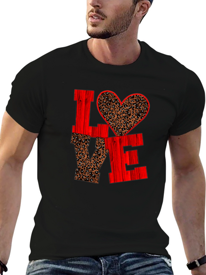 LOVE Leopard Print Heart Graphic Tee