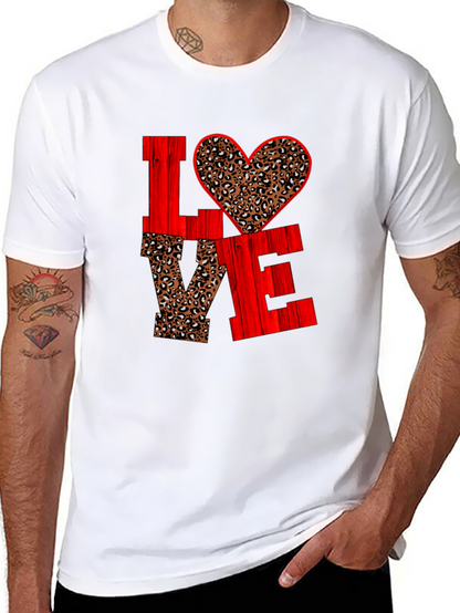 LOVE Leopard Print Heart Graphic Tee