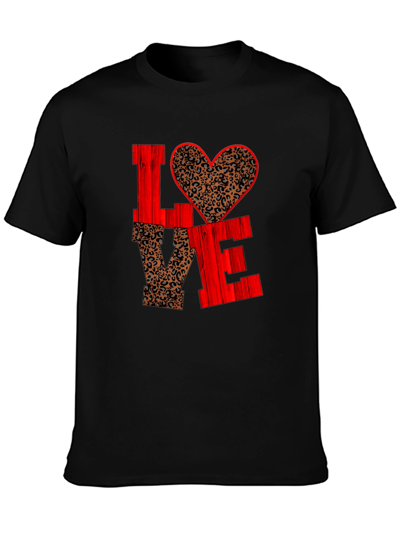 LOVE Leopard Print Heart Graphic Tee
