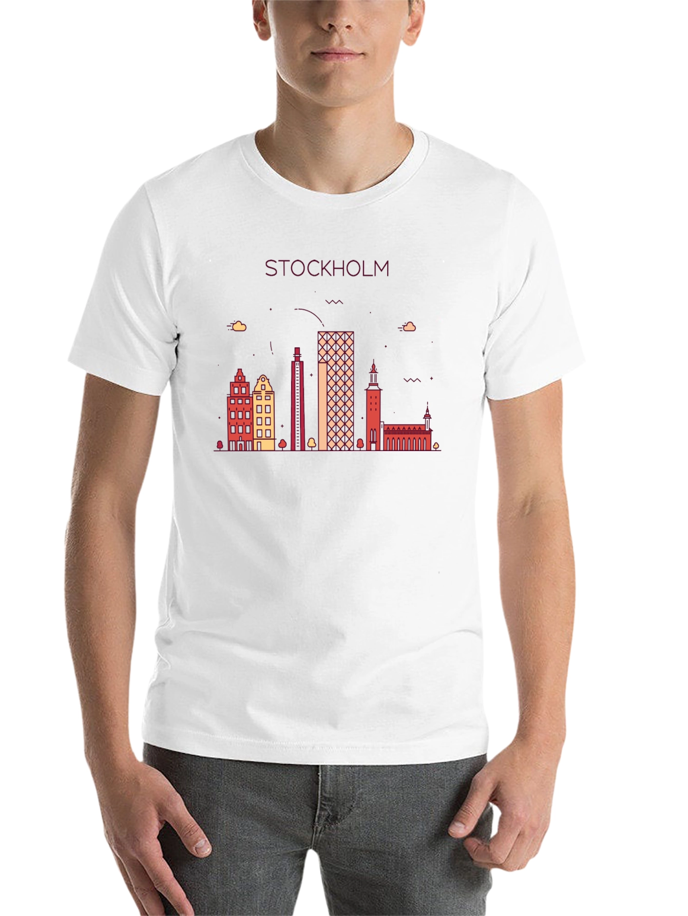 Stockholm Skyline Graphic T-Shirt - Black