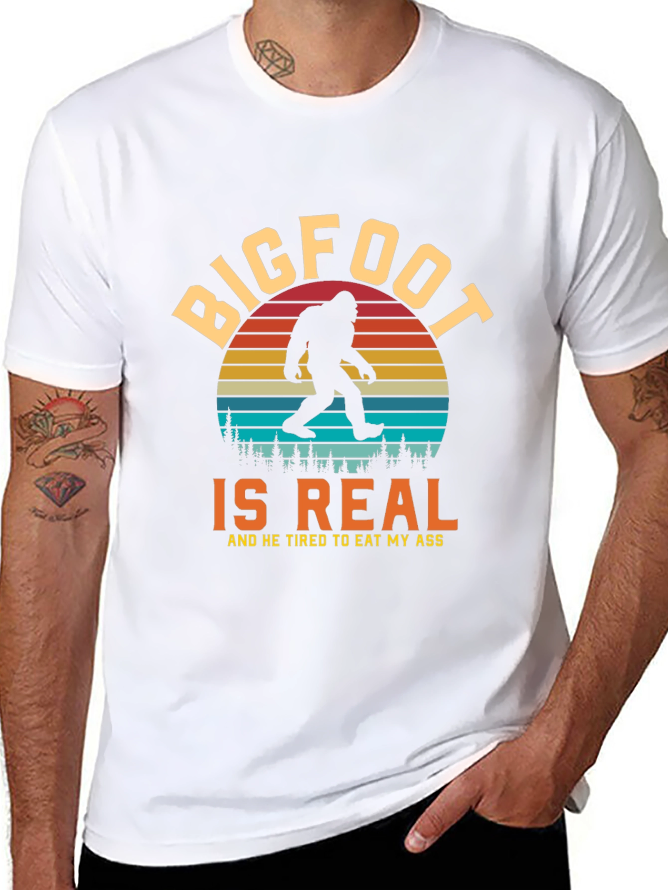 Bigfoot Is Real Funny Graphic Tee
