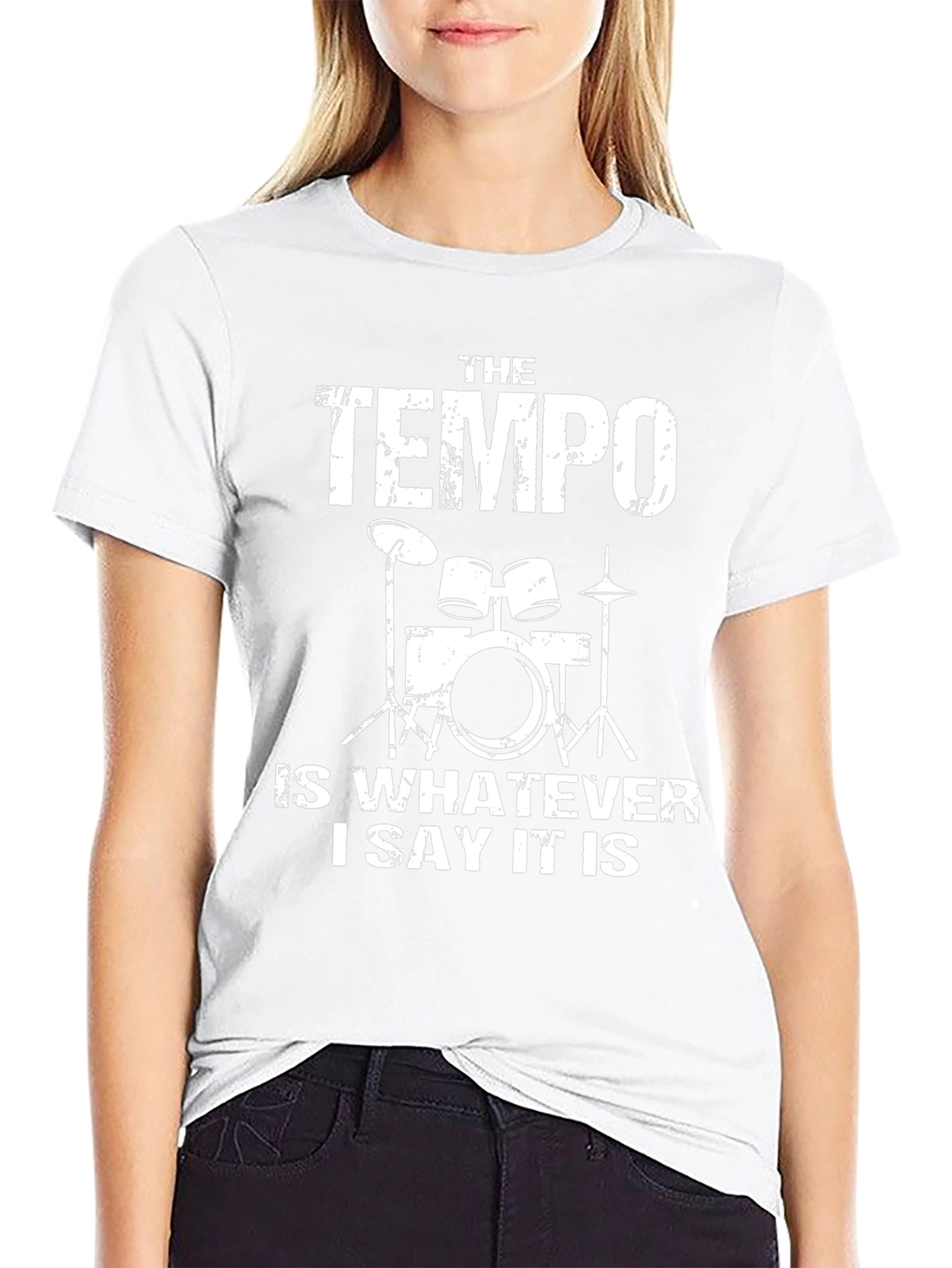 Tempo Drummer Black Cotton Graphic Tee