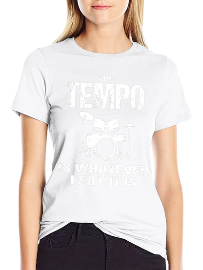 Tempo Drummer Black Cotton Graphic Tee