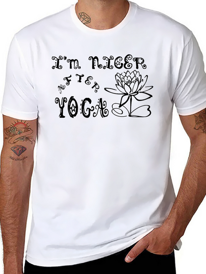Im Nicer After Yoga Black Graphic T-Shirt