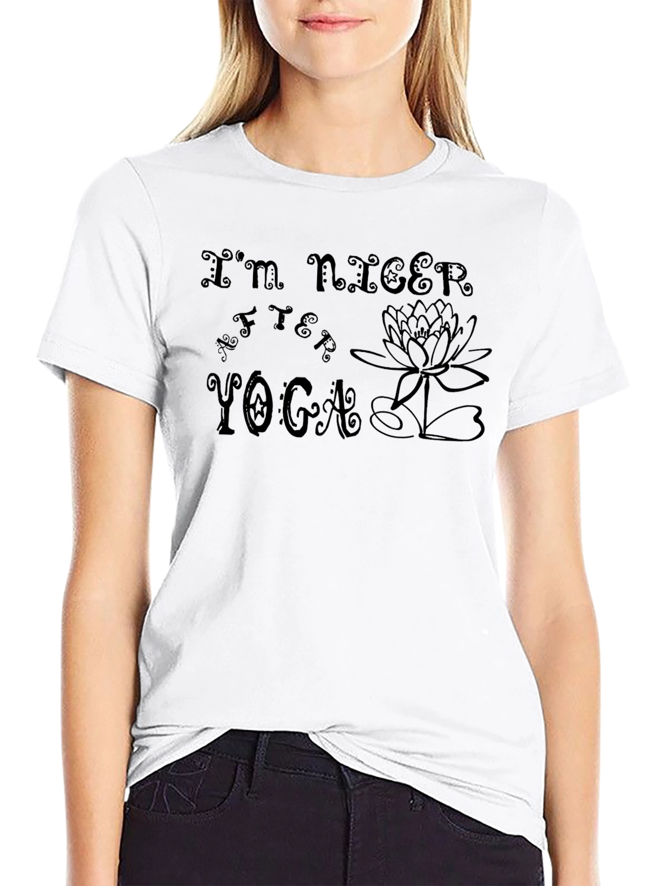 Im Nicer After Yoga Black Graphic T-Shirt