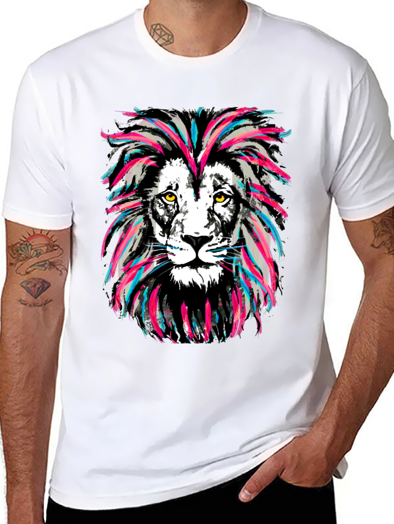 Lion Head Graphic Print Tee