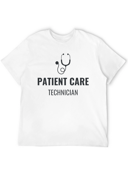 Patient Care Technician Stethoscope Black T-Shirt