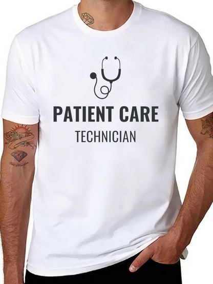 Patient Care Technician Stethoscope Black T-Shirt