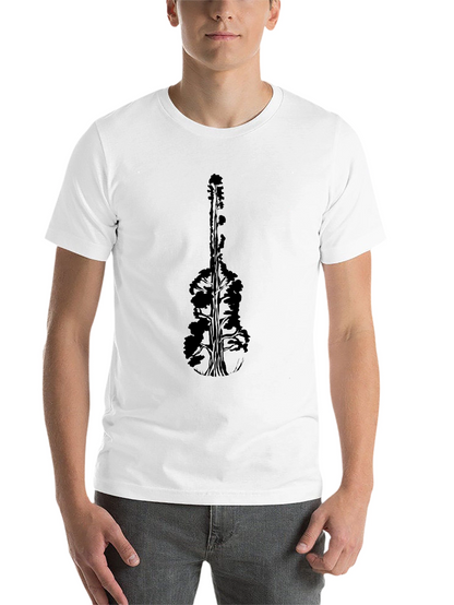 Nature Guitar Graphic Tee - Black Cotton T-Shirt