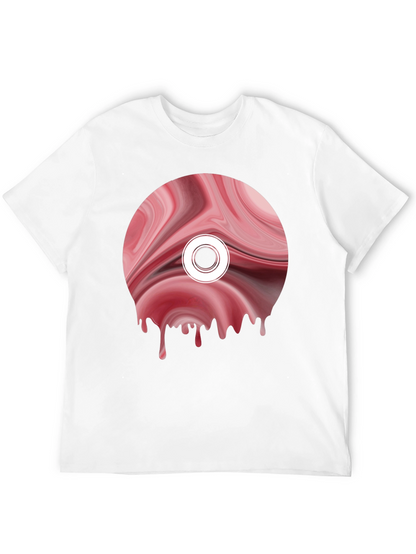 Abstract Melting Disc Graphic Tee - Black