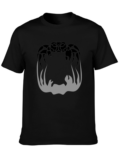 Crab Silhouette Graphic Print Mens Black T-Shirt