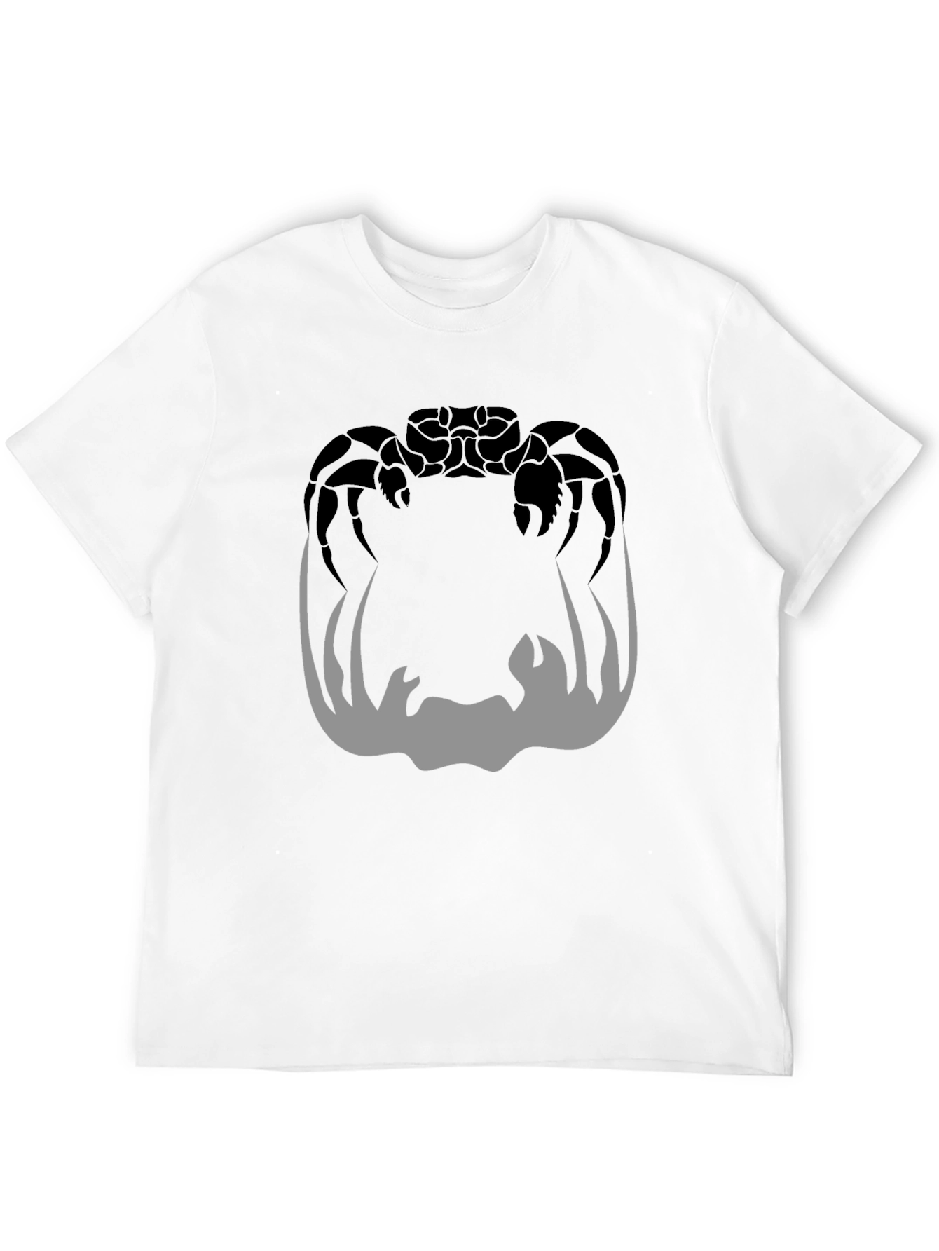 Crab Silhouette Graphic Print Mens Black T-Shirt