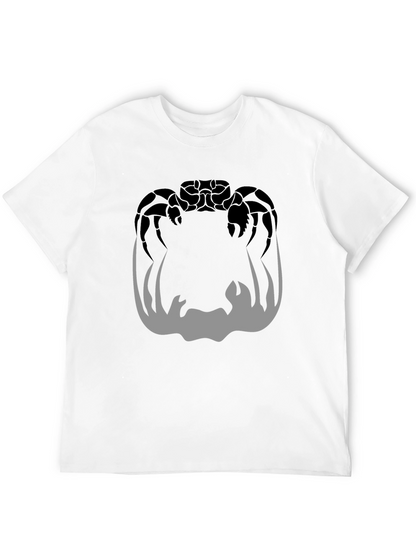 Crab Silhouette Graphic Print Mens Black T-Shirt