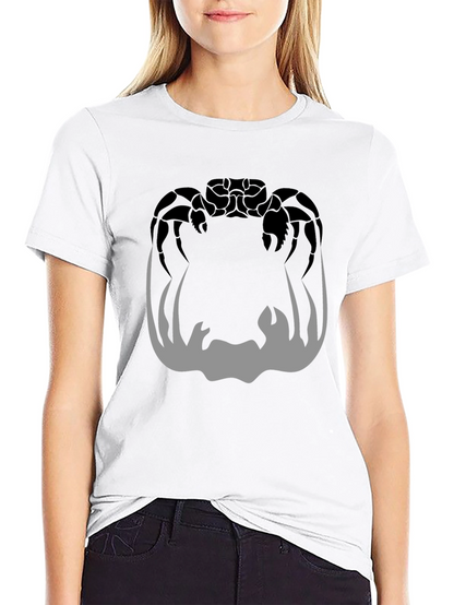 Crab Silhouette Graphic Print Mens Black T-Shirt