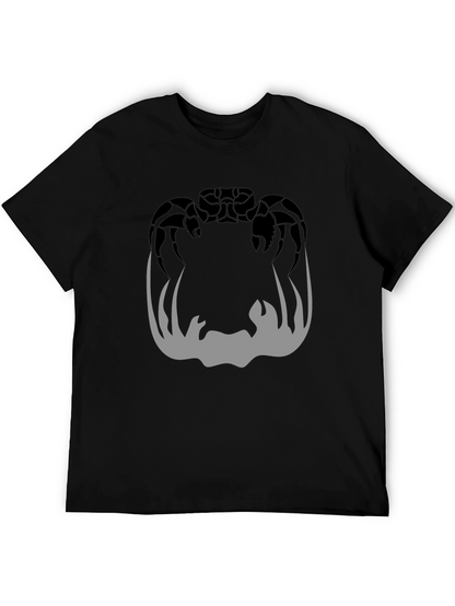 Crab Silhouette Graphic Print Mens Black T-Shirt