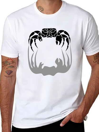 Crab Silhouette Graphic Print Mens Black T-Shirt