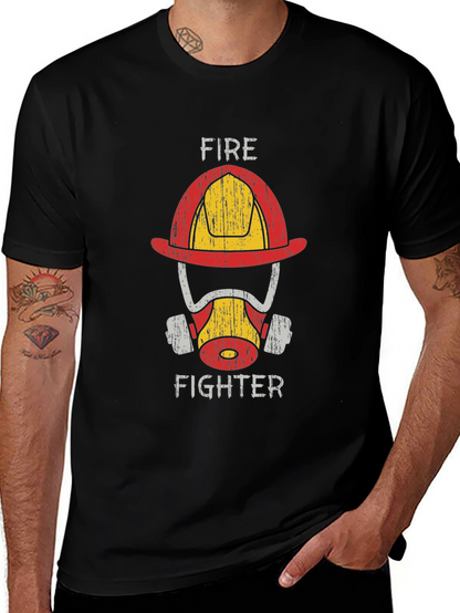 Firefighter Helmet Graphic Tee - Heroic Design