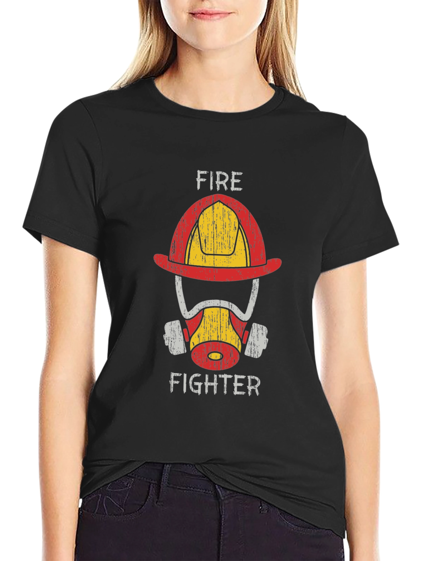 Firefighter Helmet Graphic Tee - Heroic Design