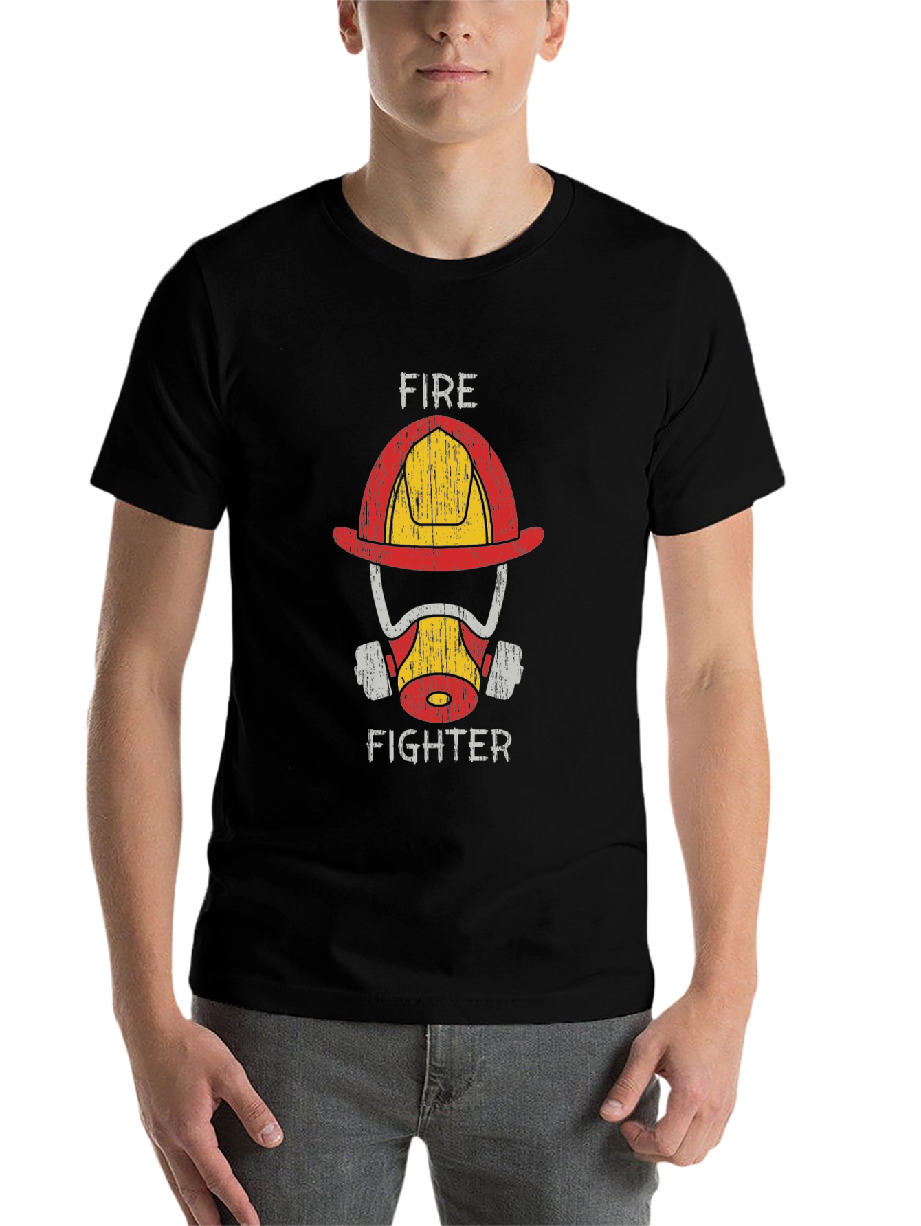 Firefighter Helmet Graphic Tee - Heroic Design