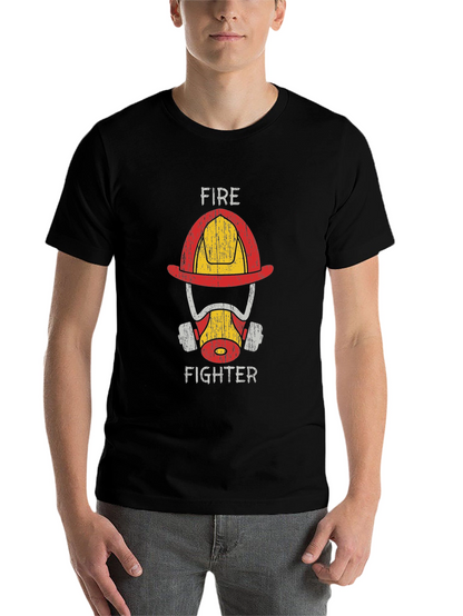 Firefighter Helmet Graphic Tee - Heroic Design
