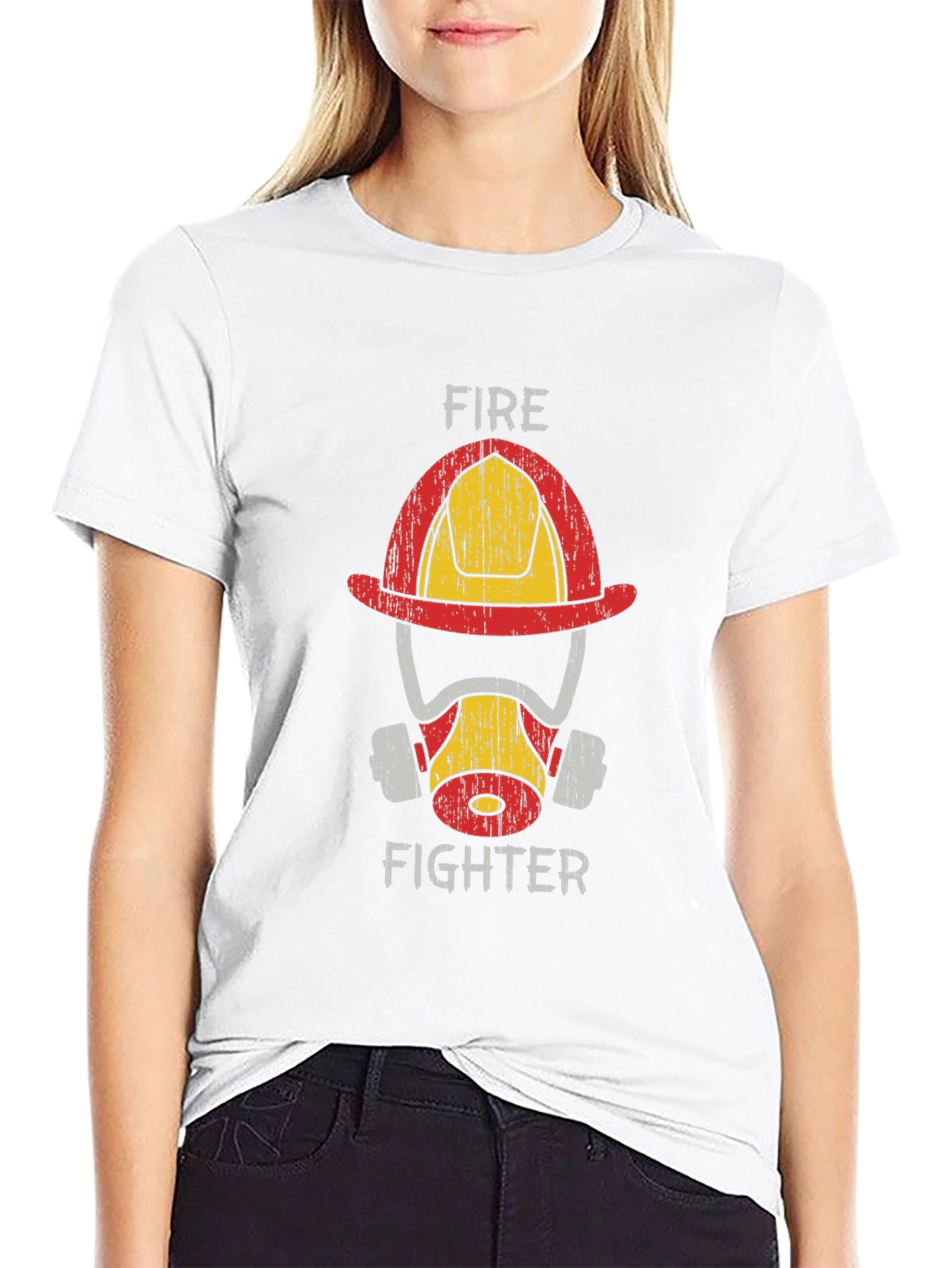 Firefighter Helmet Graphic Tee - Heroic Design