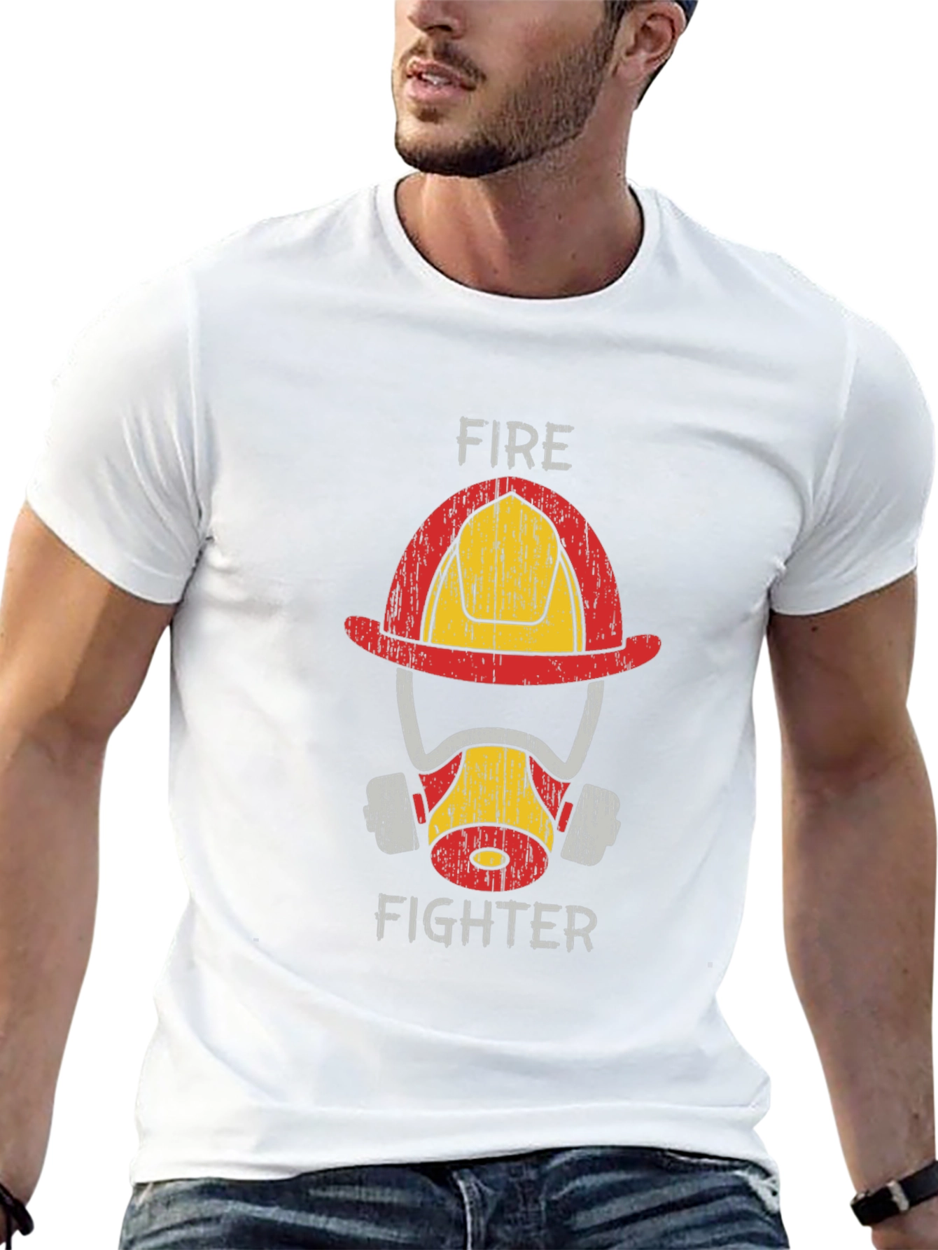 Firefighter Helmet Graphic Tee - Heroic Design