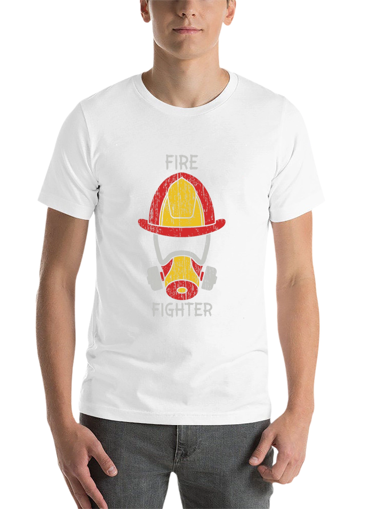 Firefighter Helmet Graphic Tee - Heroic Design