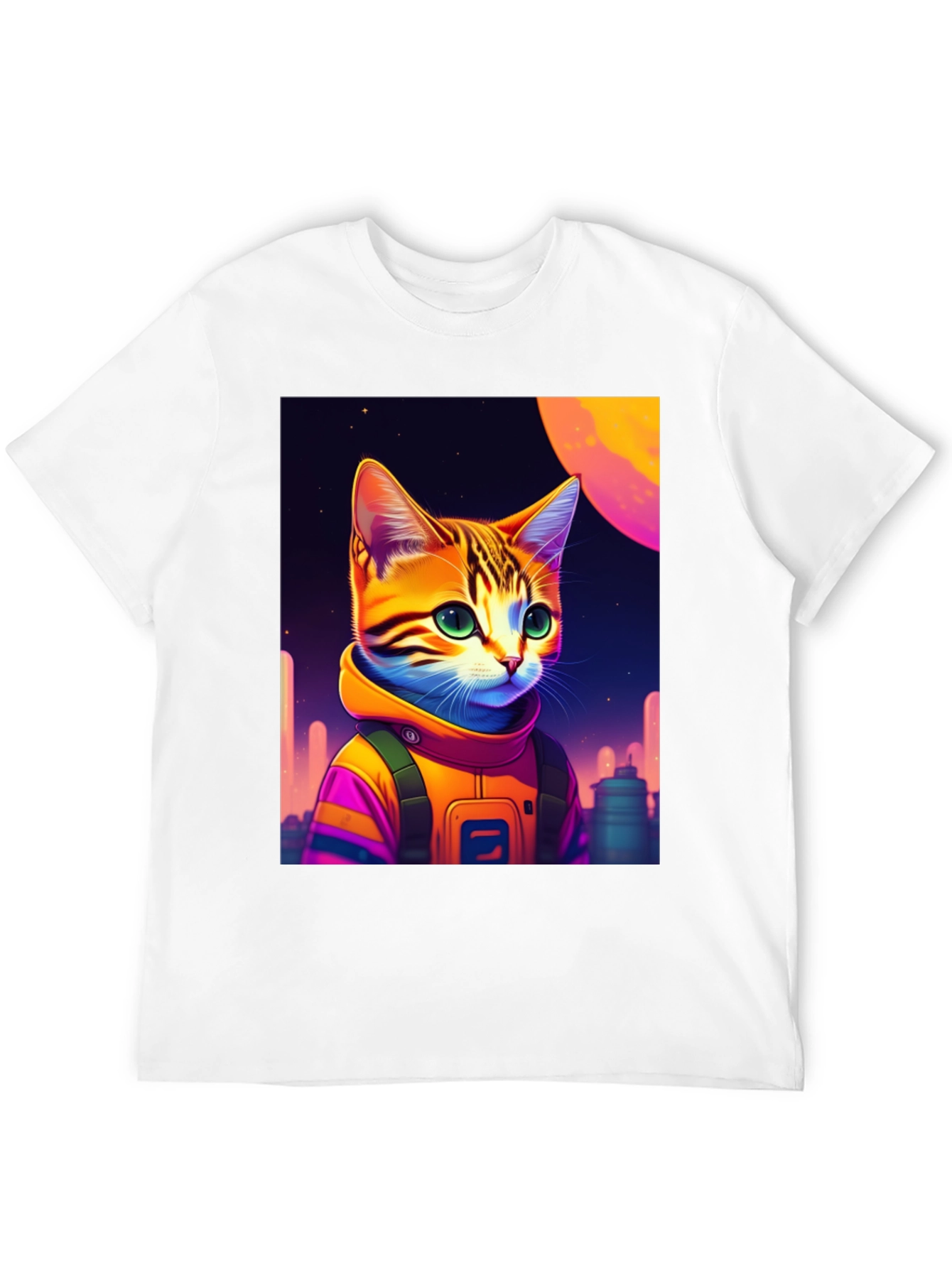 Cosmic Cat Astronaut Graphic T-Shirt