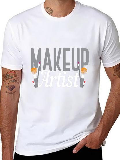 Makeup Artist Graphic Tee - Black Cotton T-Shirt