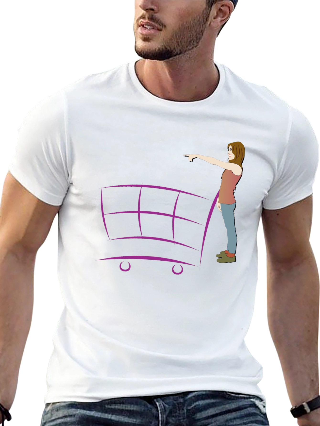 Shopping Cart Graphic Tee - Unique Design!