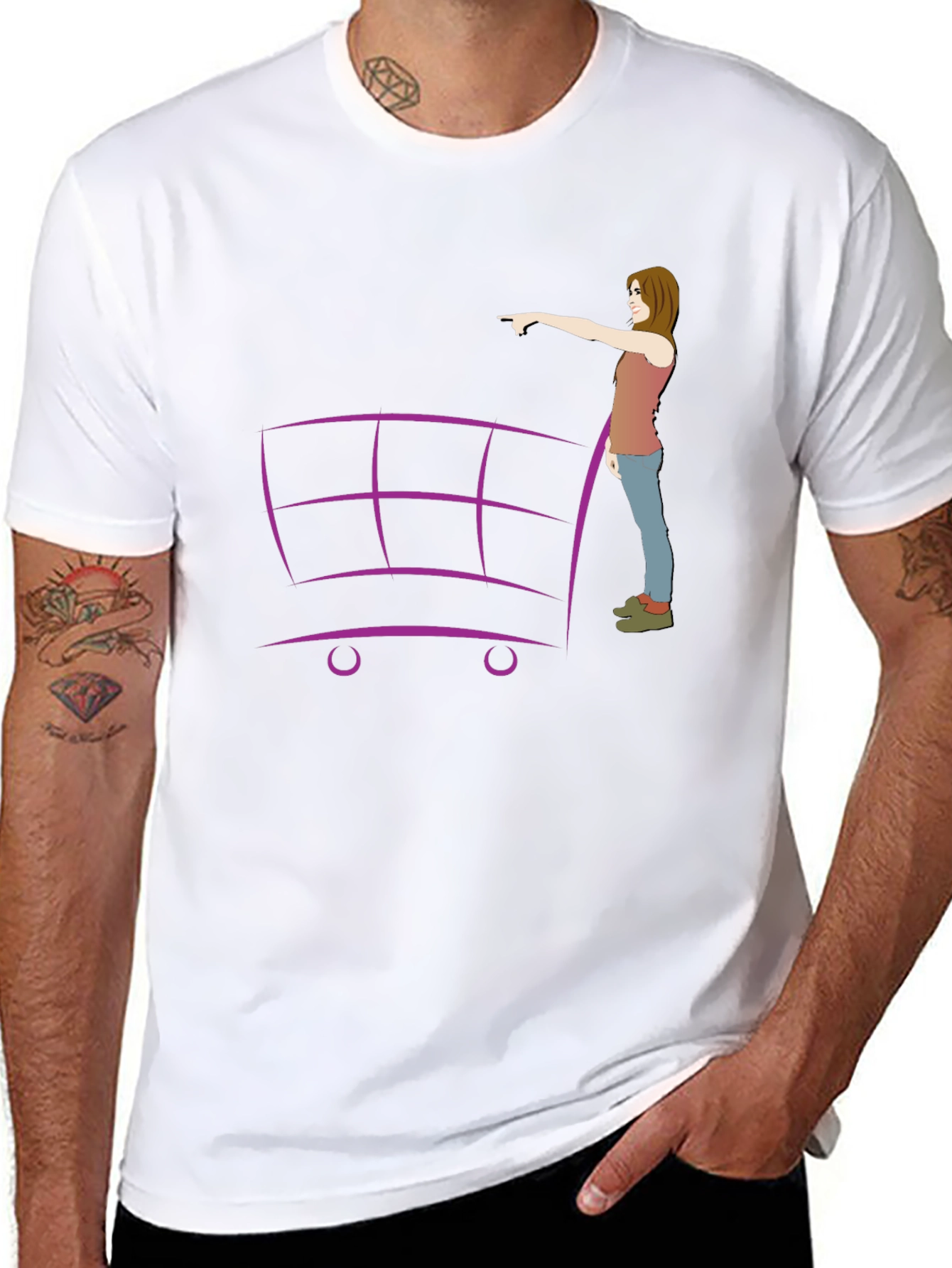 Shopping Cart Graphic Tee - Unique Design!