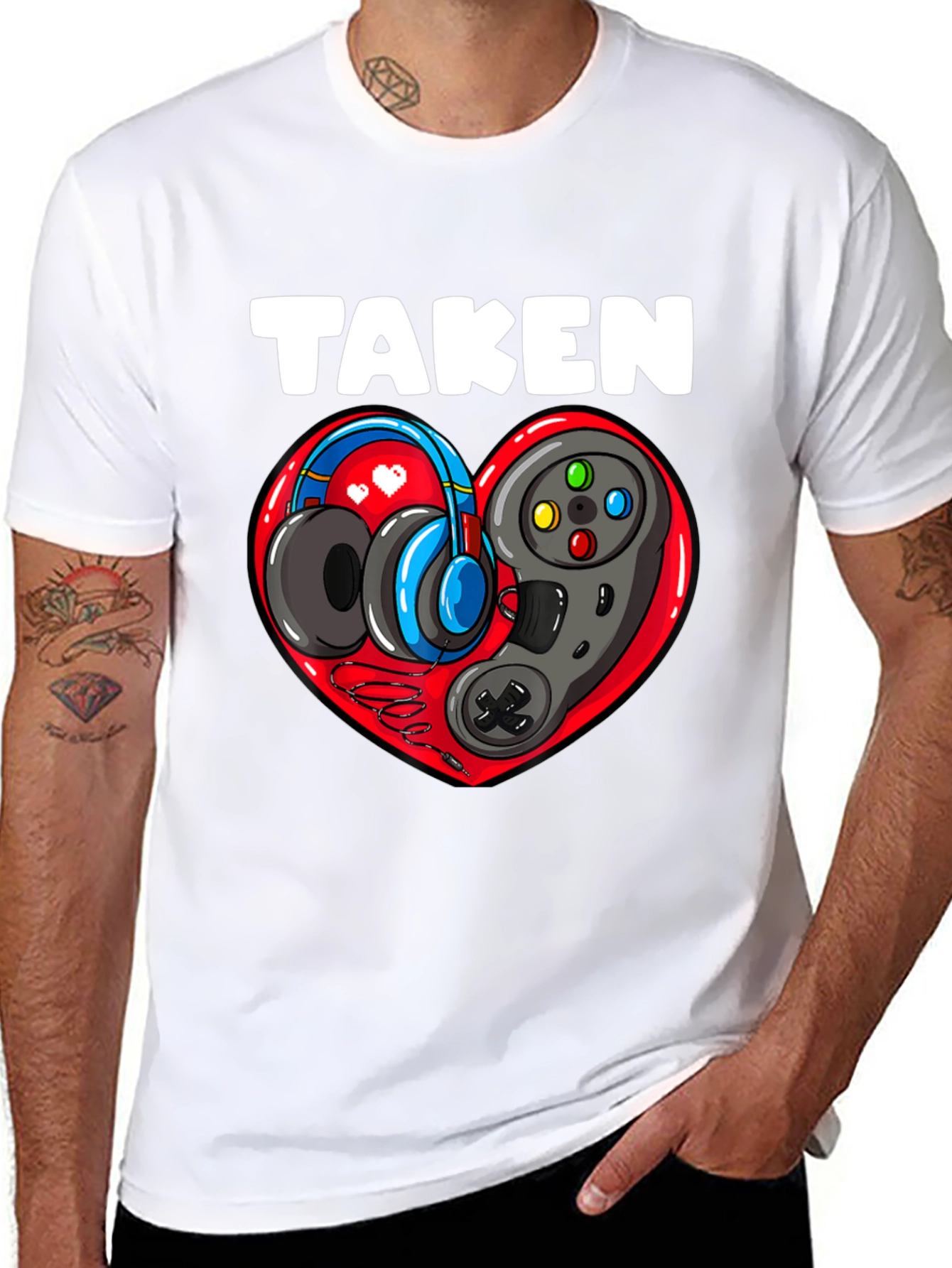 Taken Gamer Heart T-Shirt - Black
