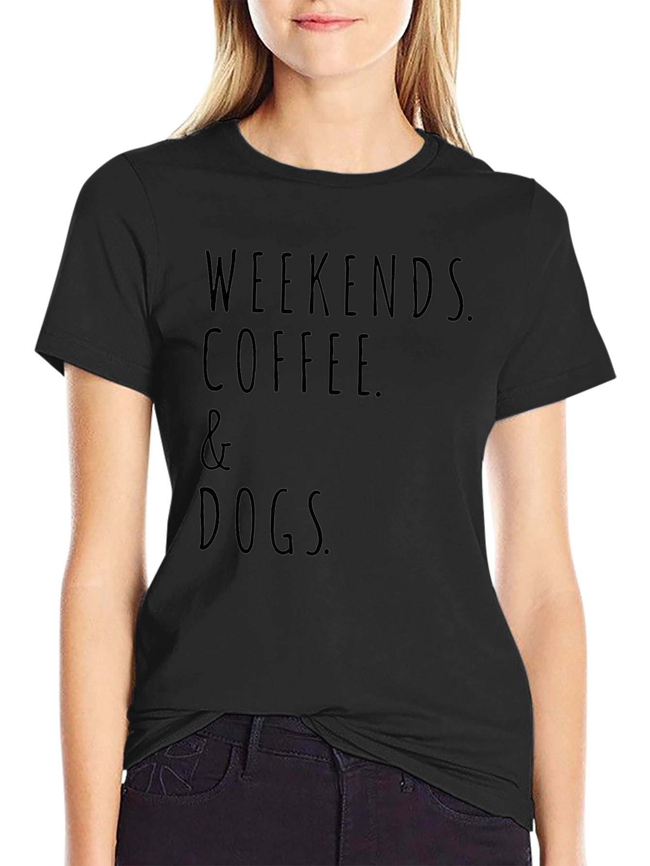Weekends Coffee and Dogs Black T-Shirt
