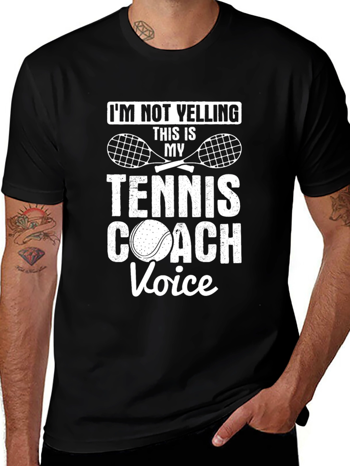 Tennis Coach Voice Graphic Tee - Funny Tennis T-Shirt