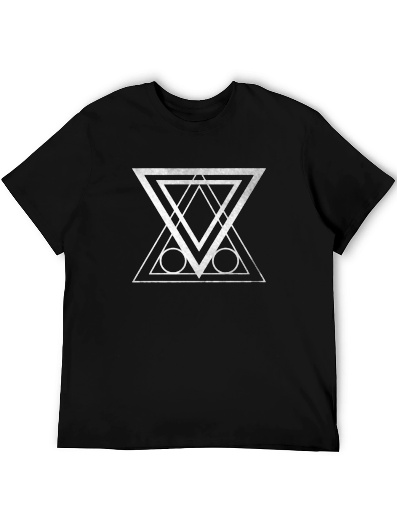 Geometric Graphic Print Black T-Shirt