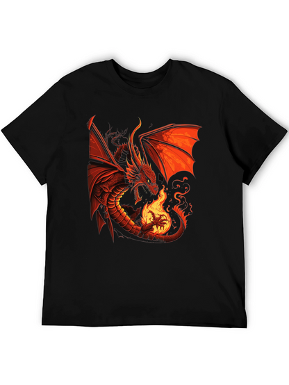Fiery Dragon Graphic T-Shirt - Bold Statement Tee