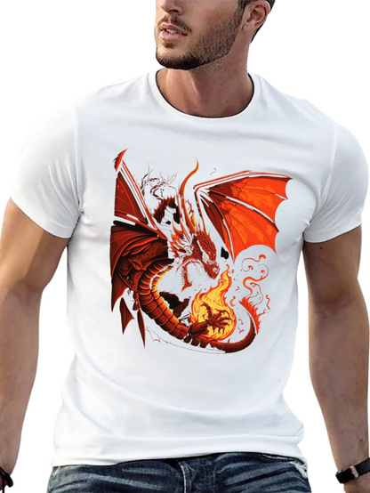 Fiery Dragon Graphic T-Shirt - Bold Statement Tee
