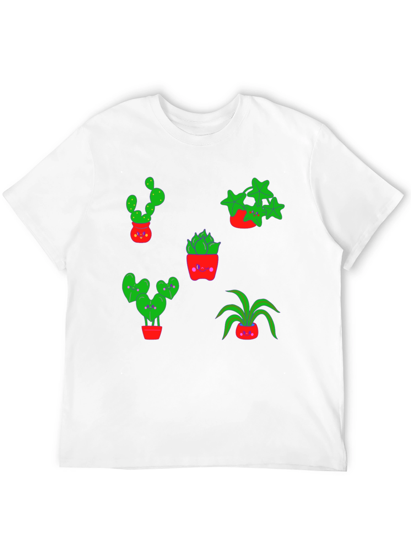 Cute Plants Graphic Tee - Black