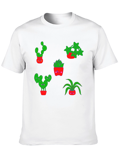 Cute Plants Graphic Tee - Black