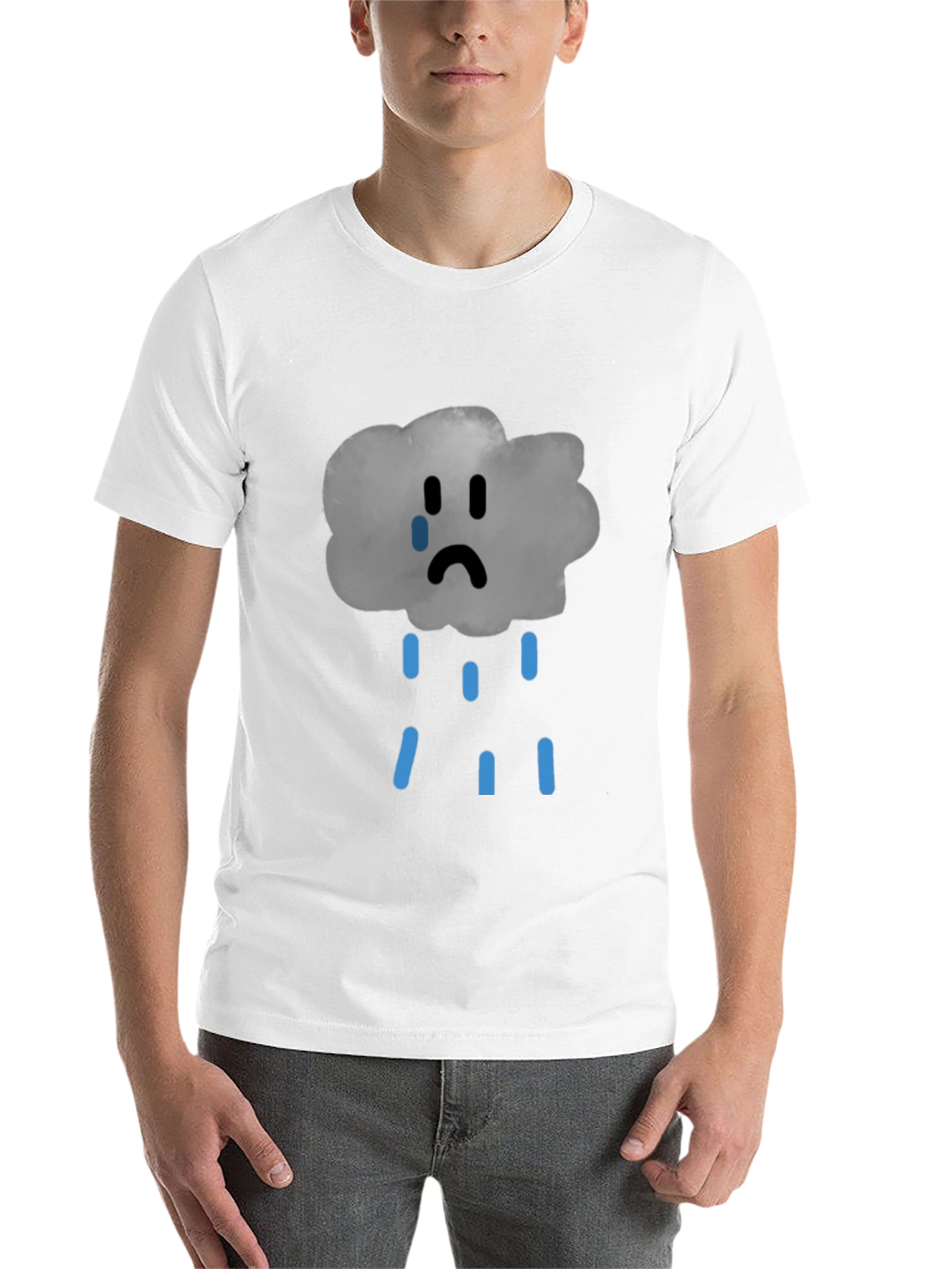 Sad Cloud Graphic Tee - Unisex Black T-Shirt