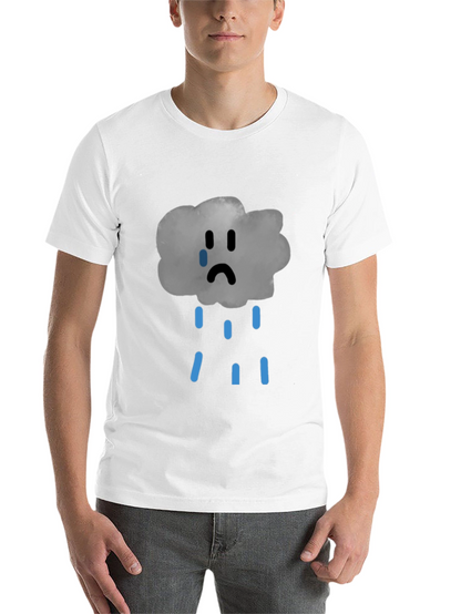 Sad Cloud Graphic Tee - Unisex Black T-Shirt